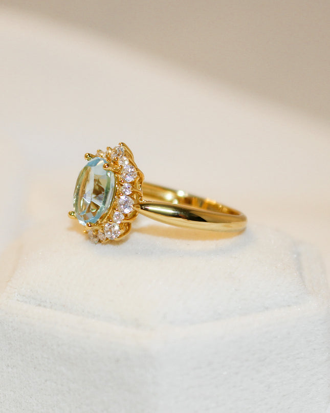 Blue Topaz Sun Ring