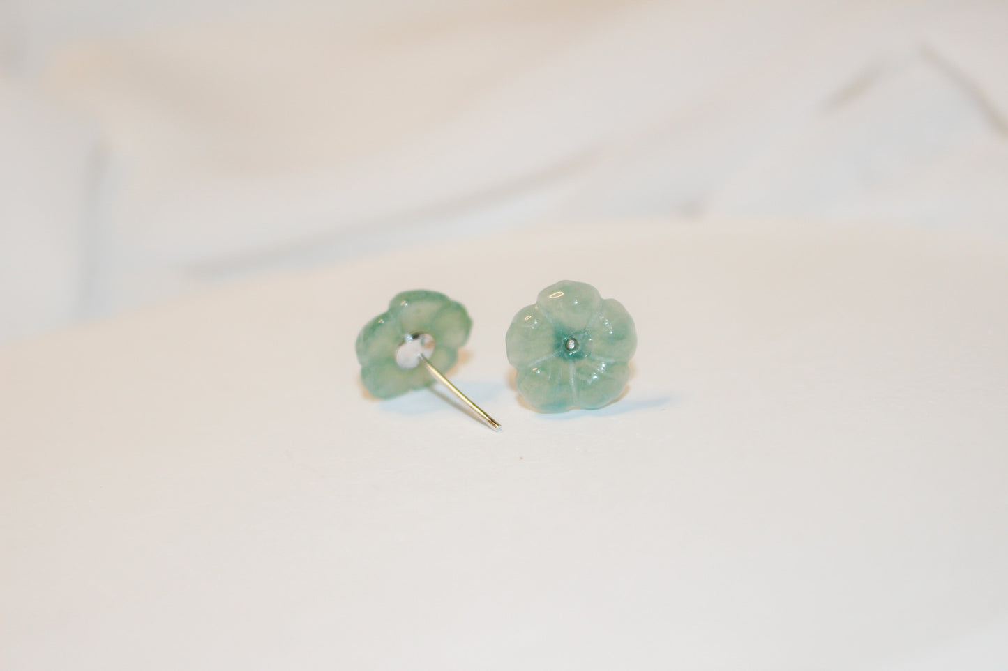 Jade Flower Earrings