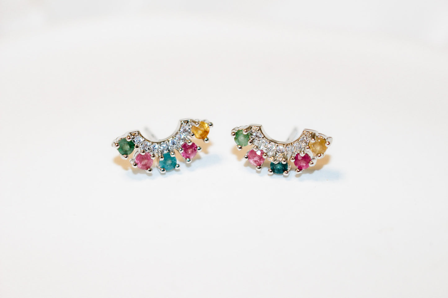 Tourmaline Half Moon Earrings