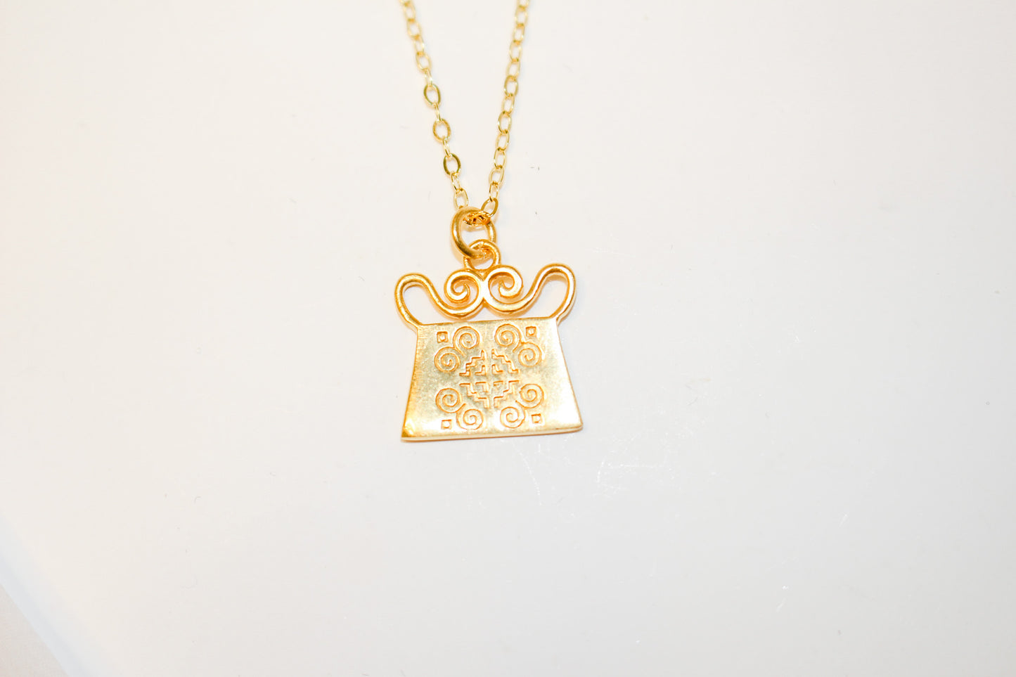 Gold Elephant Print Necklace