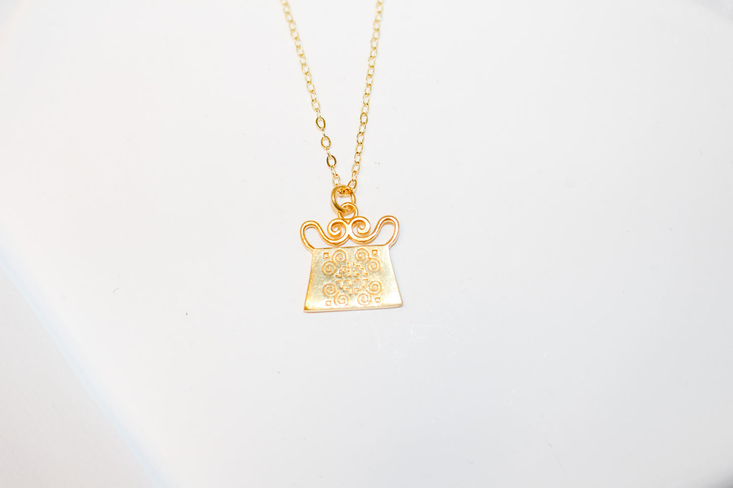 Gold Elephant Print Necklace