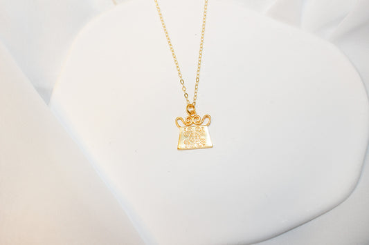 Gold Elephant Print Necklace