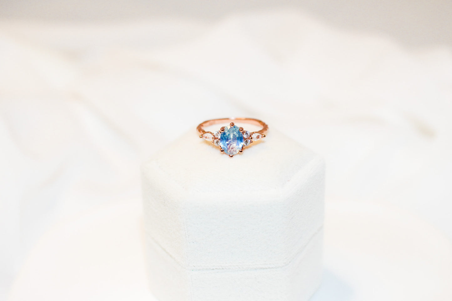 Aquamarine Twist Band Ring