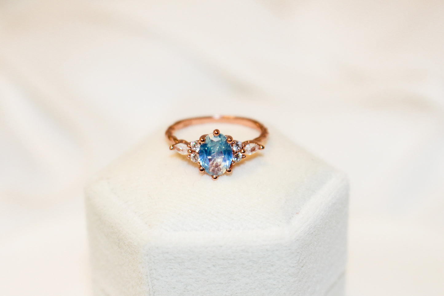 Aquamarine Twist Band Ring