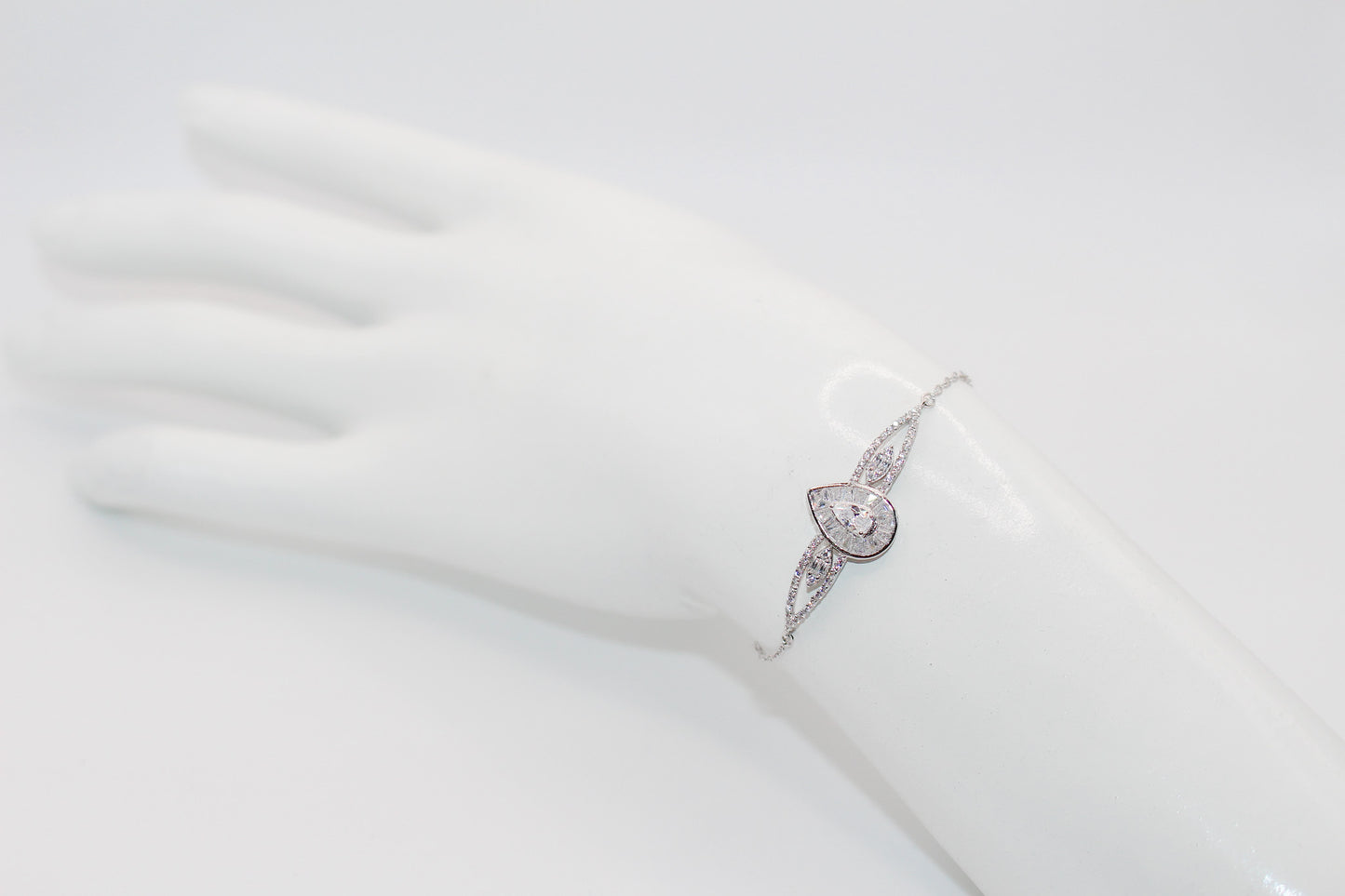 Silver Pear Cut Bracelet