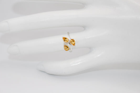 Citrine Leaf Ring