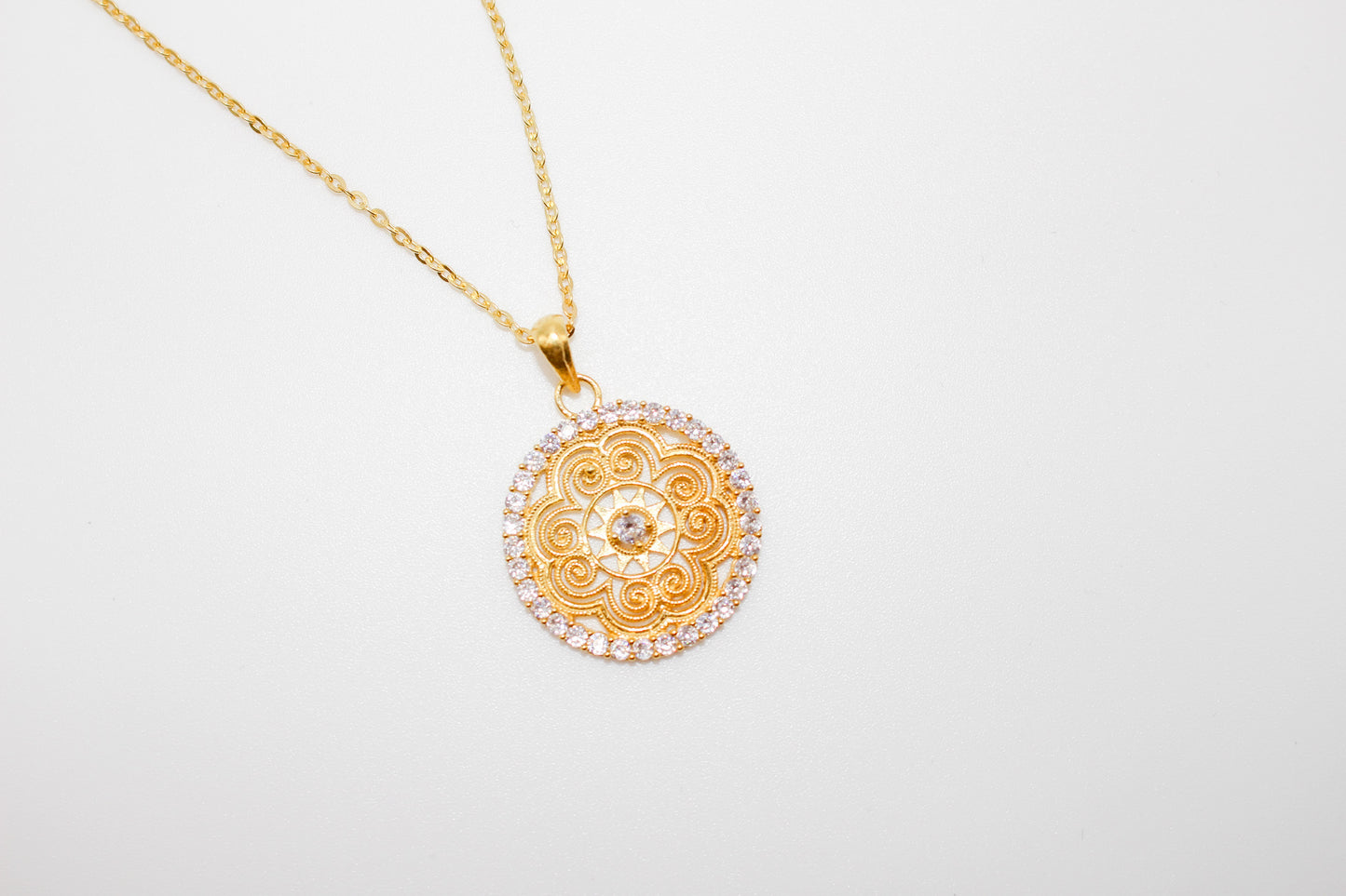 Gold Print Design Necklace