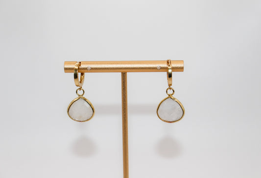 Moonstone Huggy Earrings