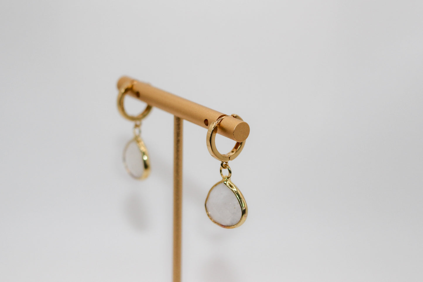 Moonstone Huggy Earrings