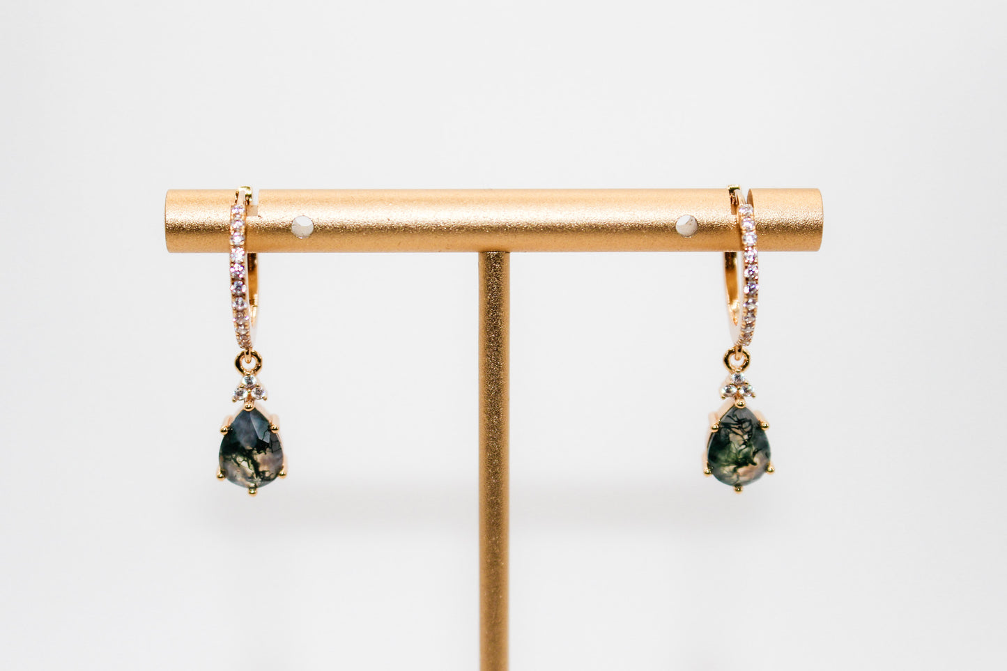 Moss Agate Huggy Earrings