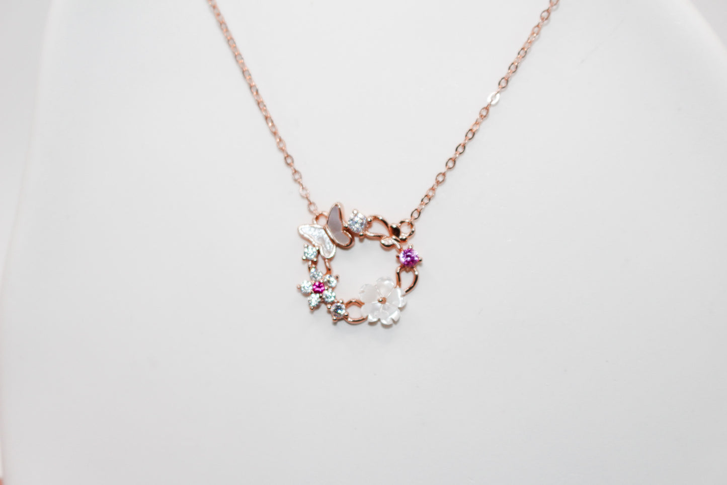 Butterfly and Flower Necklace