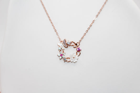 Butterfly and Flower Necklace