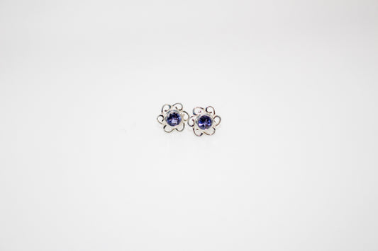 Iolite Flower Earrings