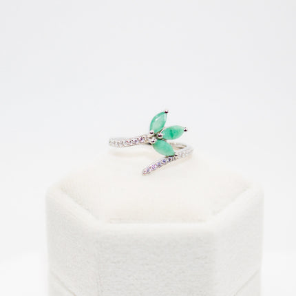 Emerald Leaf Ring