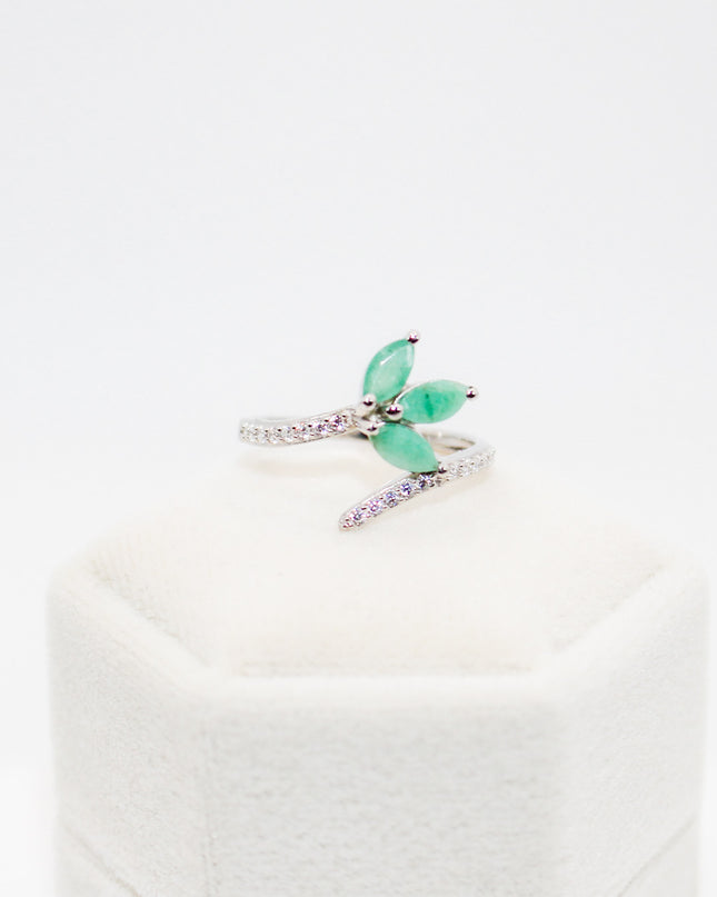 Emerald Leaf Ring