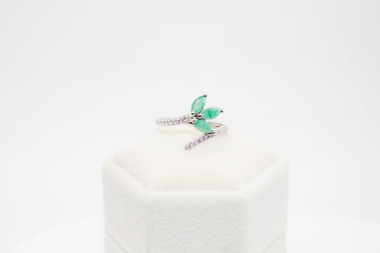 Emerald Leaf Ring