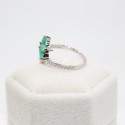 Emerald Leaf Ring