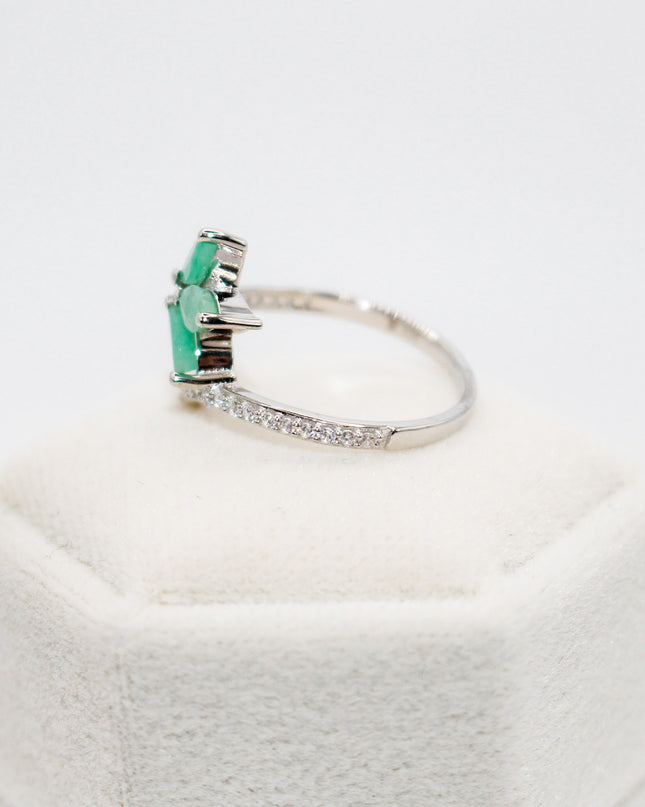 Emerald Leaf Ring