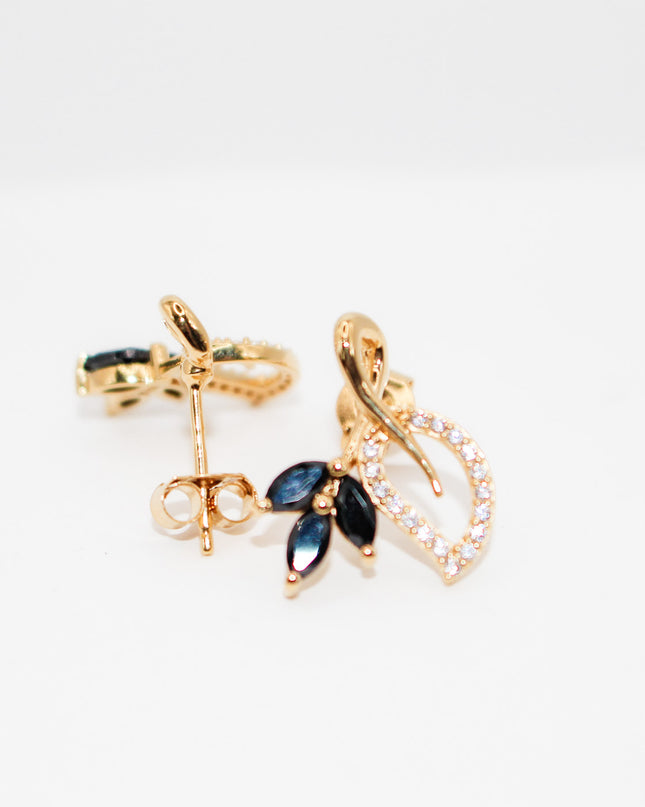 Black Onyx Leaf Earrings