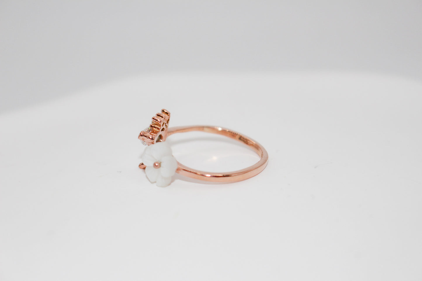 Rose Gold Shell Flower Ring