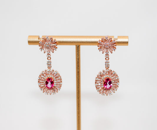 Pink Topaz Earrings