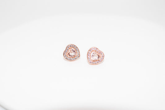 Morganite Heart Earrings