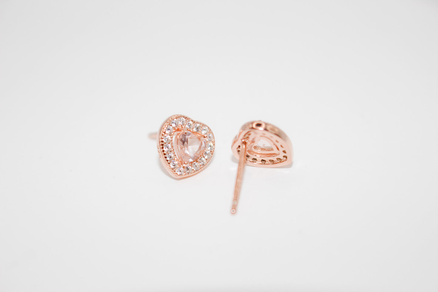 Morganite Heart Earrings