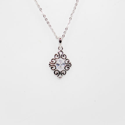 Silver Diamond Swirl Jewelry Set