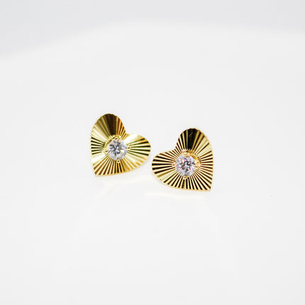 Gold Heart Studs