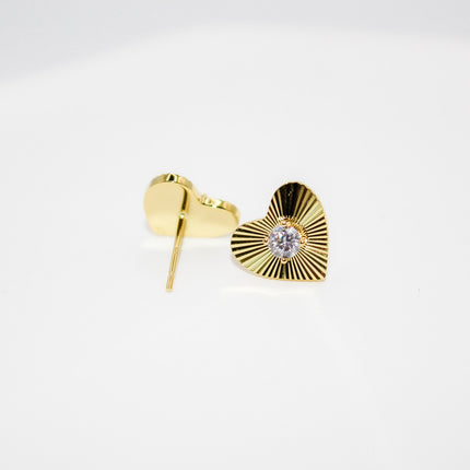 Gold Heart Studs