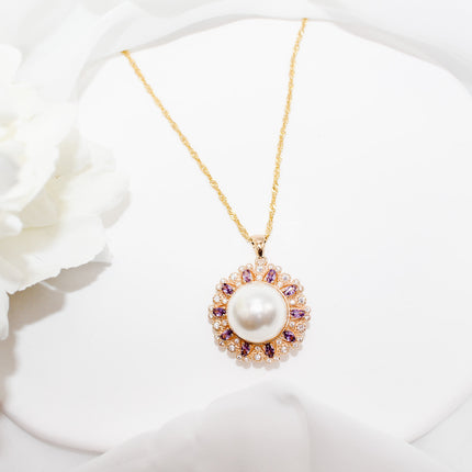 Purple Cultured Pearl Necklace