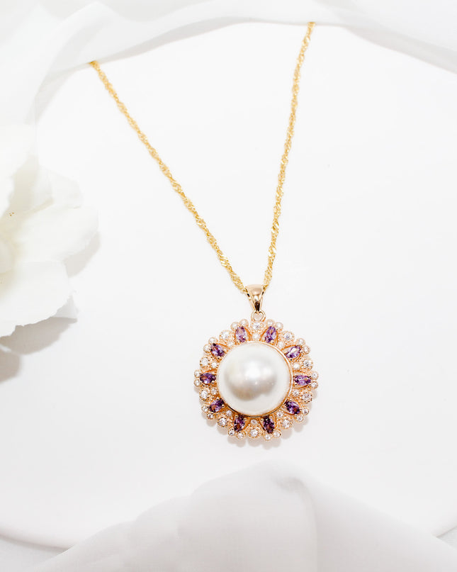 Purple Cultured Pearl Necklace