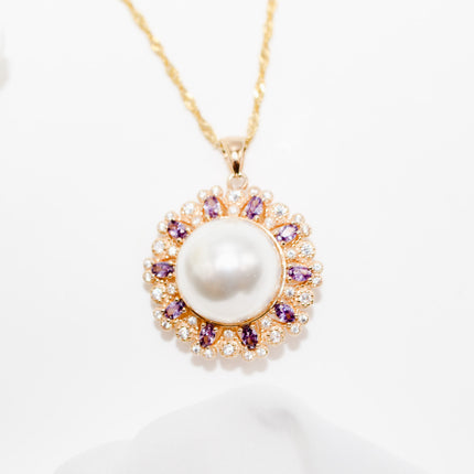 Purple Cultured Pearl Necklace