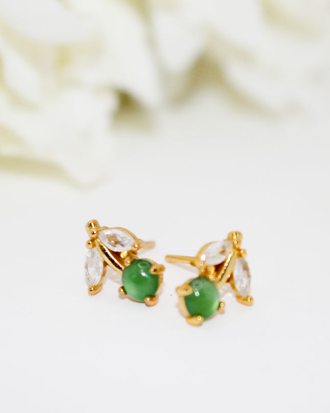 Dainty Cherry Jade Earrings