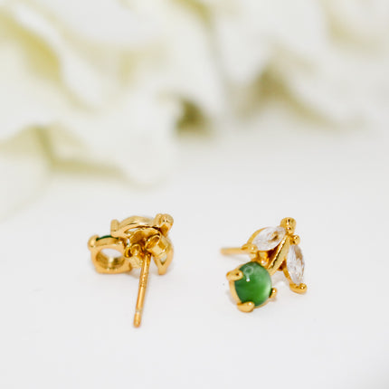 Dainty Cherry Jade Earrings