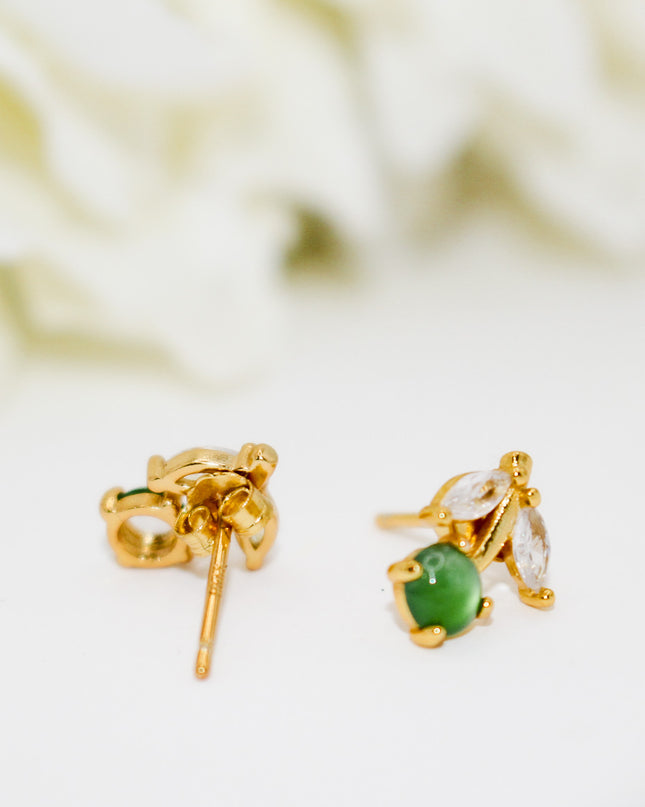 Dainty Cherry Jade Earrings