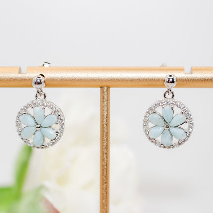 Larimar Flower Jewelry Set