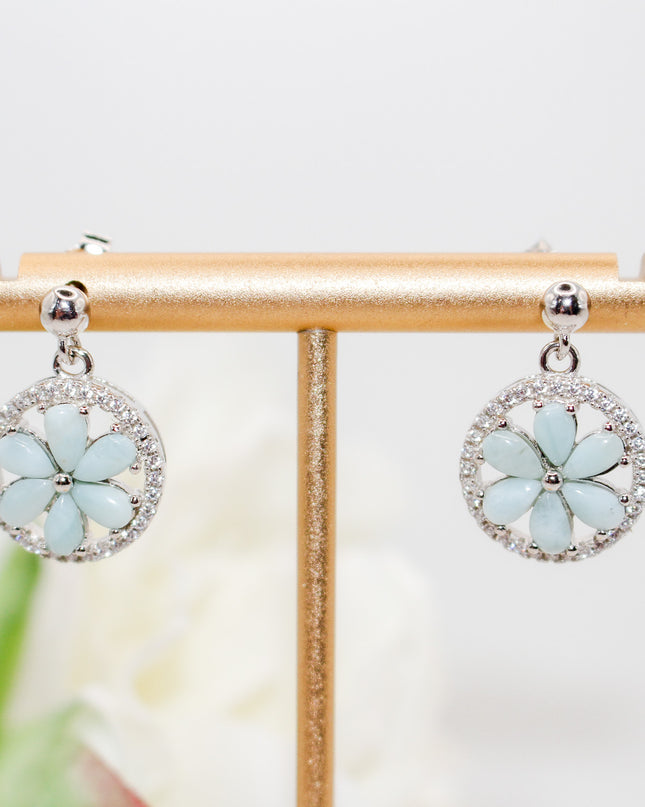Larimar Flower Jewelry Set