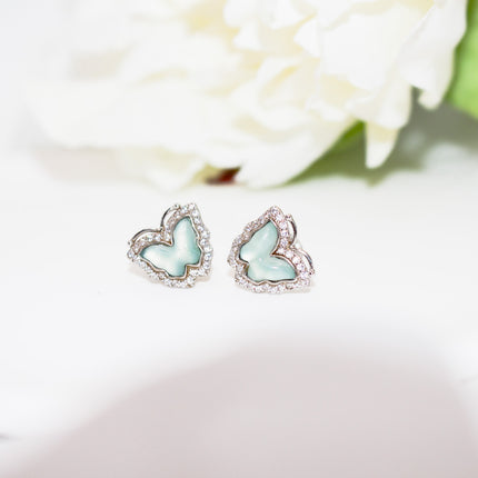 Jade Butterfly Stud Earrings