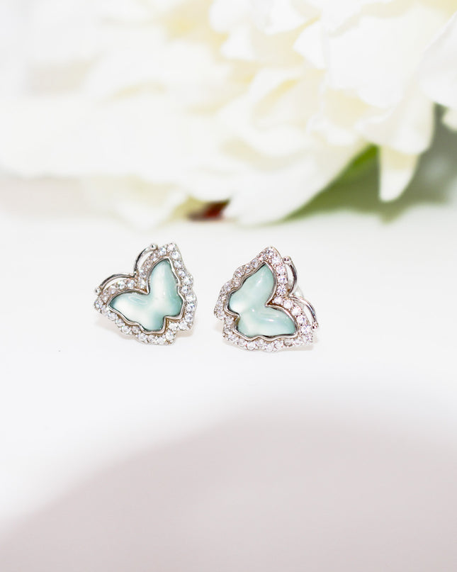 Jade Butterfly Stud Earrings