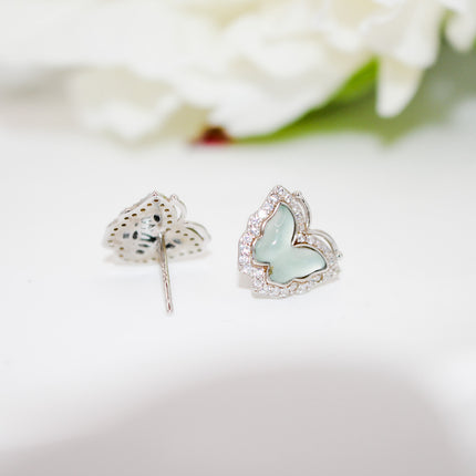 Jade Butterfly Stud Earrings