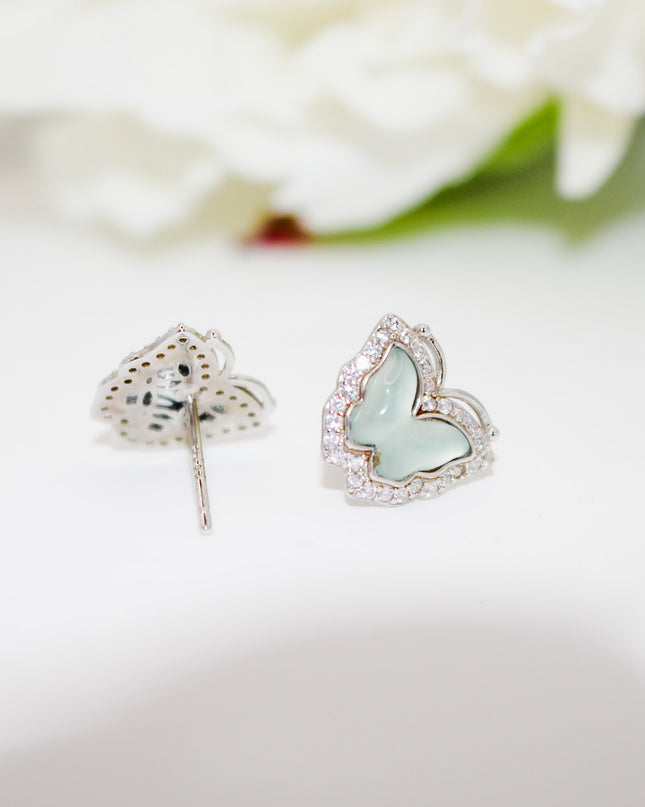 Jade Butterfly Stud Earrings