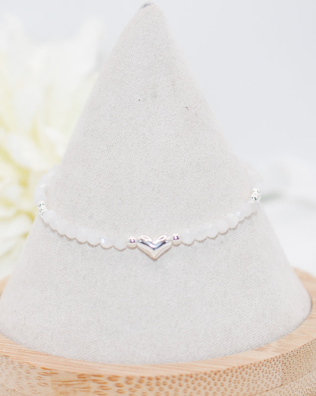 Moonstone Heart Bracelet