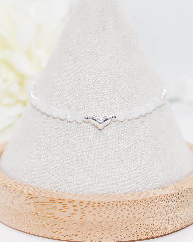 Rose Quartz Heart Bracelet
