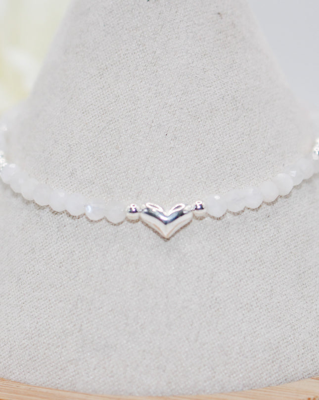 Moonstone Heart Bracelet