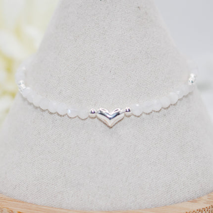 Rose Quartz Heart Bracelet