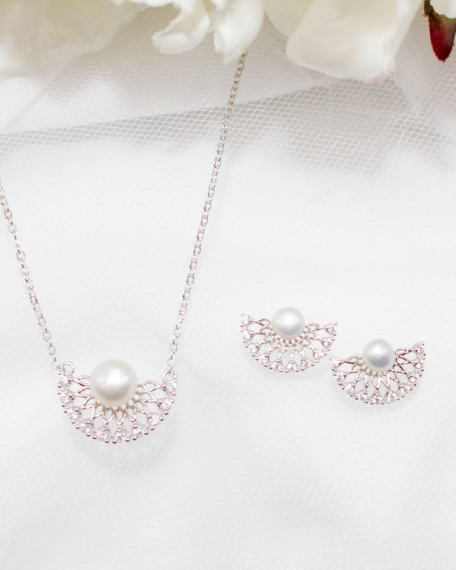 Pearl Fan Jewelry Set