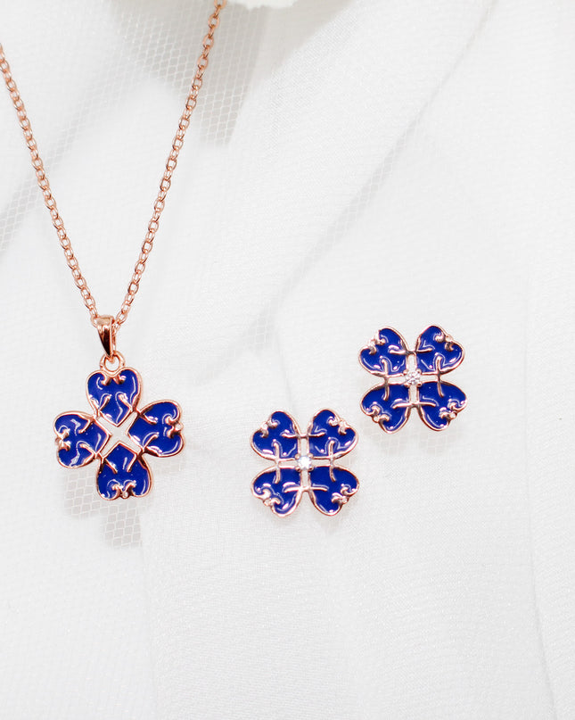 Blue Clover Jewelry Set