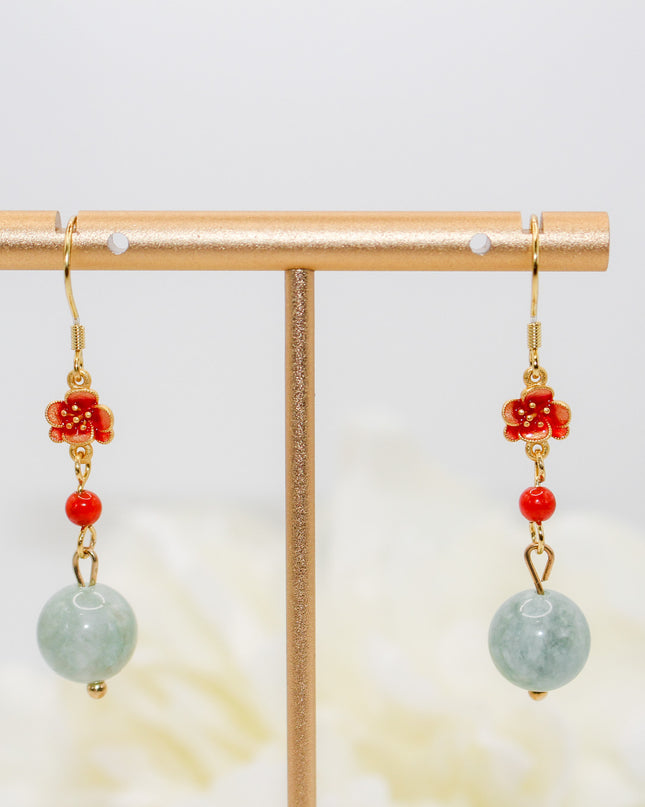 Jade Plum Blossom Earrings