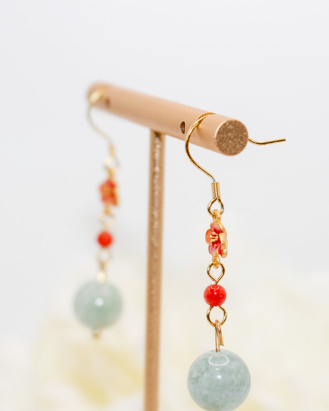 Jade Plum Blossom Earrings